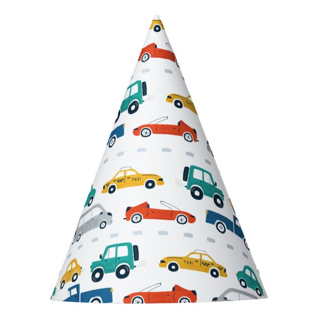 Transportation Theme Birthday  Party Hat (Front)