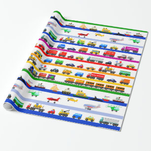 Transportation Toys Wrapping Paper