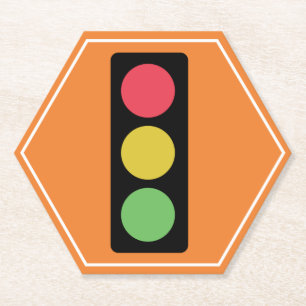 Transportation Traffic Lights Sign Paper Coaster