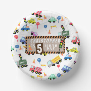 Transportation White Paper Plate