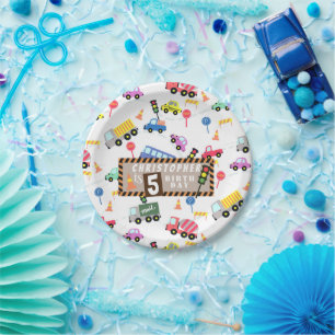 Transportation White Paper Plates