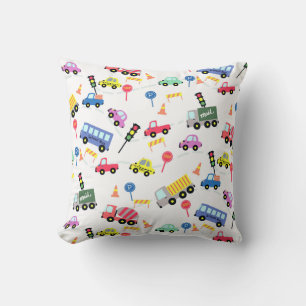 Transportation White Throw Pillow
