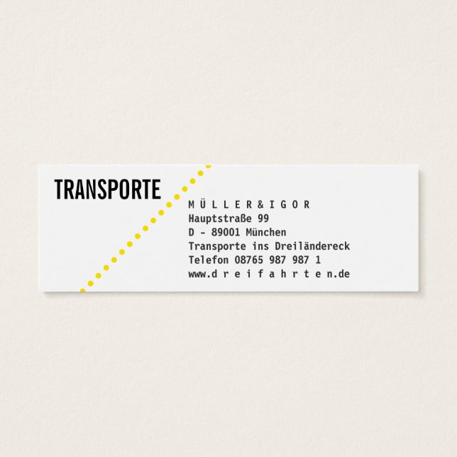 Transporte Mini Visitenkarten (Back)
