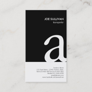 Transporter Chauffeur Service Black White Monogram Business Card