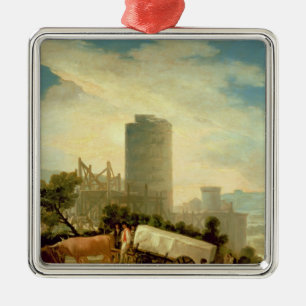 Transporting a Stone Block, 1786-87 Metal Ornament