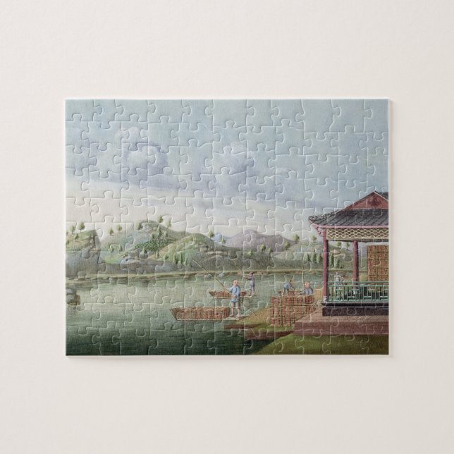 Transporting crates of tea (w/c on paper) jigsaw puzzle (Horizontal)