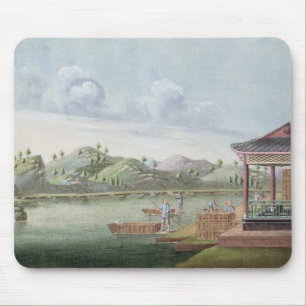 Transporting crates of tea (w/c on paper) mouse pad