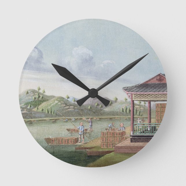 Transporting crates of tea (w/c on paper) round clock (Front)