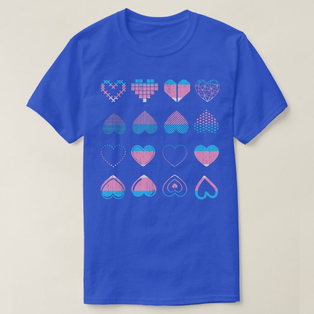 Transseual Flag Hearts Trans Pride Month LGBT Tran T-Shirt (Design Front)