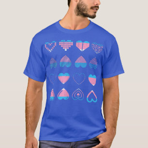 Transseual Flag Hearts Trans Pride Month LGBT Tran T-Shirt