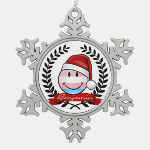 Transsexual Pride Christmas Snowflake Pewter Christmas Ornament