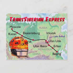 Transsiberian express postcard