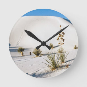 Transverse Dunes and Soaptree Yucca 2 Round Clock