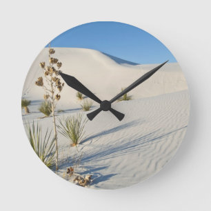 Transverse Dunes, Yucca, shadows Round Clock