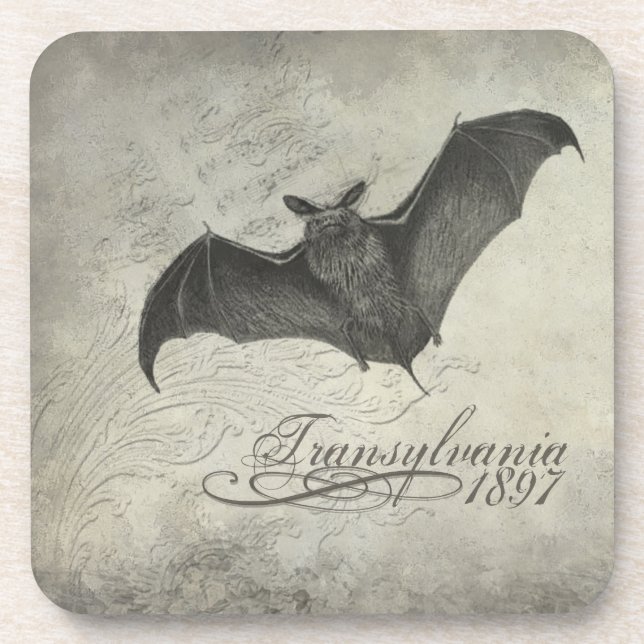 Transylvania 1897 Bat Collage Coasters Halloween (Front)