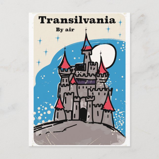Transylvania Castle vintage travel poster Postcard (Front)