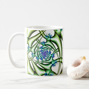 Trap Blue and Green Fractal Art Coffee Mug