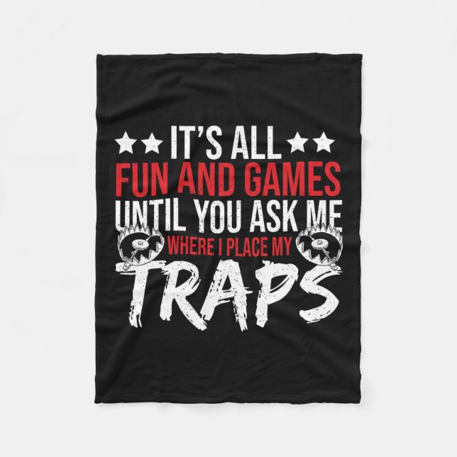 Trap Hunter Stuff Tools Trapping Gear Coyote Trapp Fleece Blanket (Front)