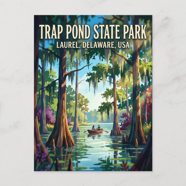 Trap Pond State Park USA Postcard (Front)