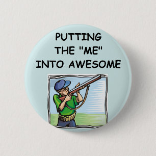 trap shooting 6 cm round badge