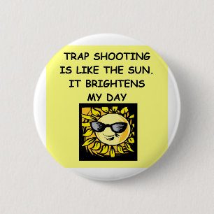 trap shooting 6 cm round badge
