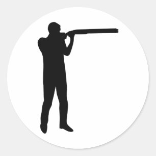 Trap shooting classic round sticker