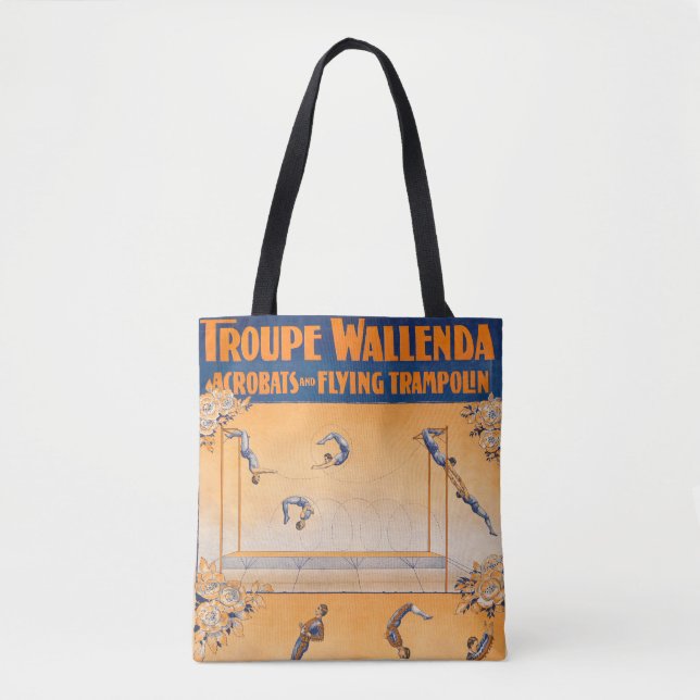 Trapeze, Acrobats And Flying Trampolin Tote Bag (Front)