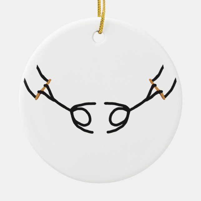 Trapeze Stickmen Ceramic Ornament (Front)
