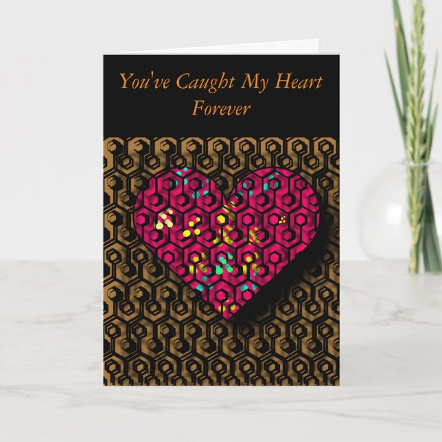 Trapped Heart Romantic, Valentine's Day Card (Front)