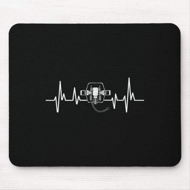 Trapping Heartbeat Trap Hunting Trapper  Mouse Pad (Front)