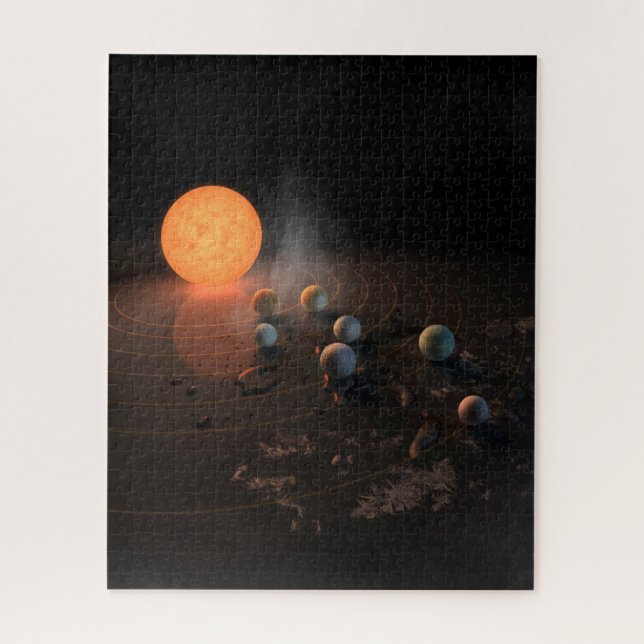 Trappist-1's Seven Planets In Orbit Around Star. Jigsaw Puzzle (Vertical)