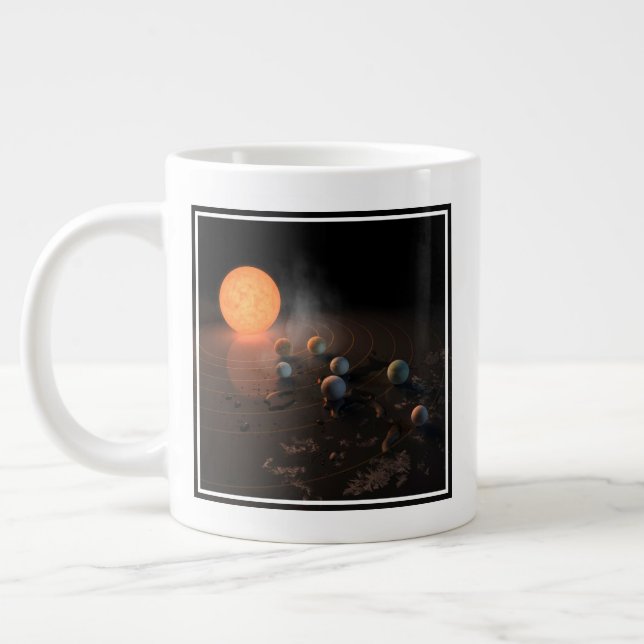 Trappist-1's Seven Planets In Orbit Around Star. Large Coffee Mug (Left)