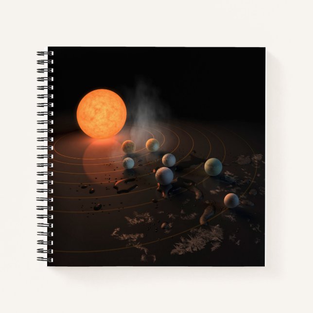 Trappist-1's Seven Planets In Orbit Around Star. Notebook (Front)
