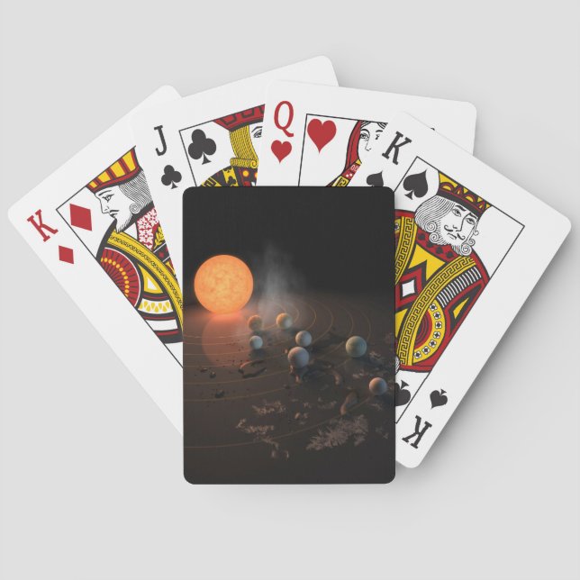 Trappist-1's Seven Planets In Orbit Around Star. Playing Cards (Back)