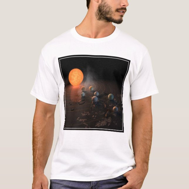 Trappist-1's Seven Planets In Orbit Around Star. T-Shirt (Front)