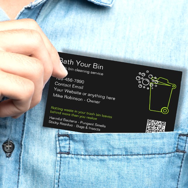 Trash Bin Cleaning Business Cards (Creator Uploaded)