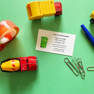 Trash Bin Garbage Haulier Sanitation Company Business Card