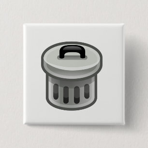 Trash Can 15 Cm Square Badge