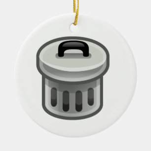 Trash Can Ceramic Ornament