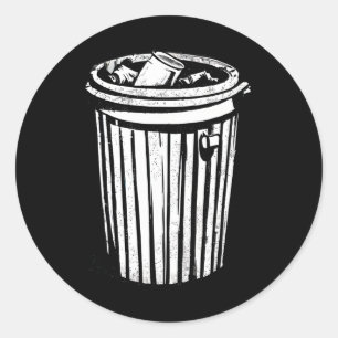 Trash Can Halloween Costume Garge Can Trashcan Cos Classic Round Sticker