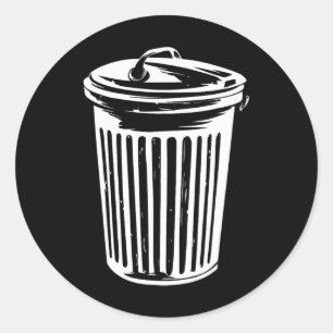 Trash Can Halloween Costume Garge Can Trashcan Cos Classic Round Sticker