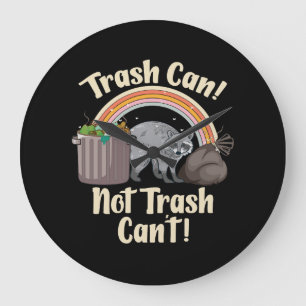 trash can not trash can't cute raccoon meme large clock
