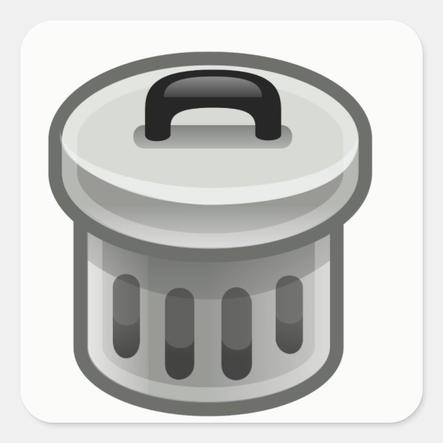Trash Can Square Sticker (Front)