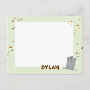 Trash Can Thank you Note Card