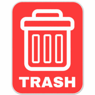 Trash Garbage Can Sign - Landfill Wheelie Bin