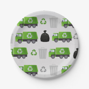 Trash Garbage Truck Birthday  Paper Plate