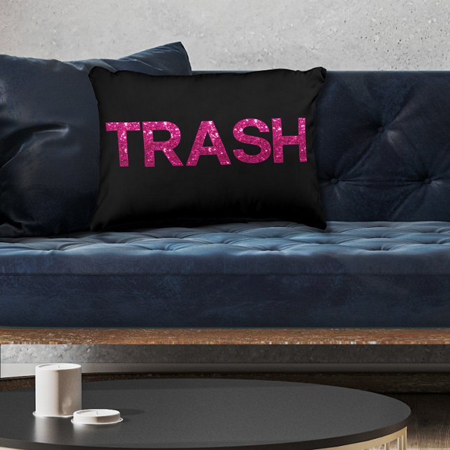 Trash Hot Pink Glitter Decorative Cushion (Creator Uploaded)