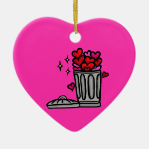 Trash Love Cute Hilarious Valentine's Attribute Ceramic Ornament