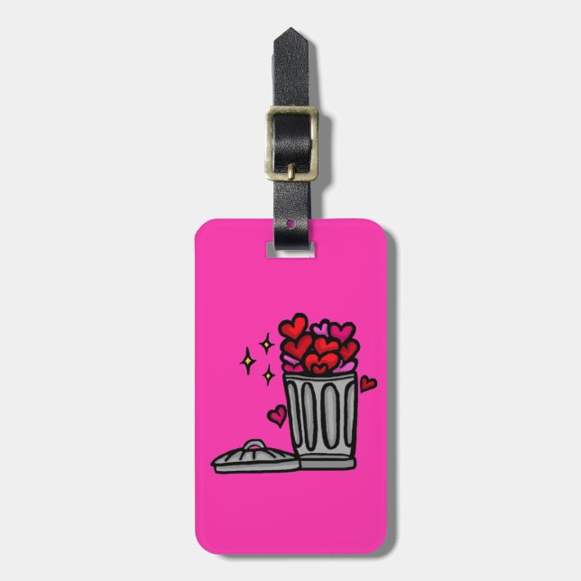 Trash Love Cute Hilarious Valentine's Attribute Luggage Tag (Front Vertical)