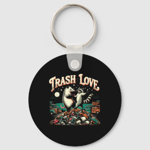 Trash Love Racoon Possum  Key Ring